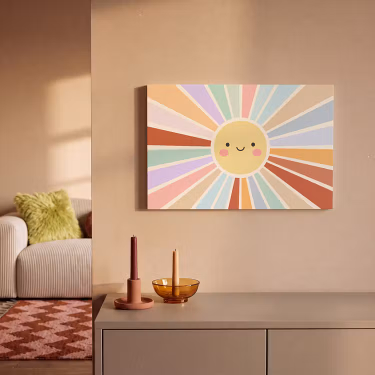 Canvas Print - Sun - Rays - Cheerful - Colorful - Abstract — 1