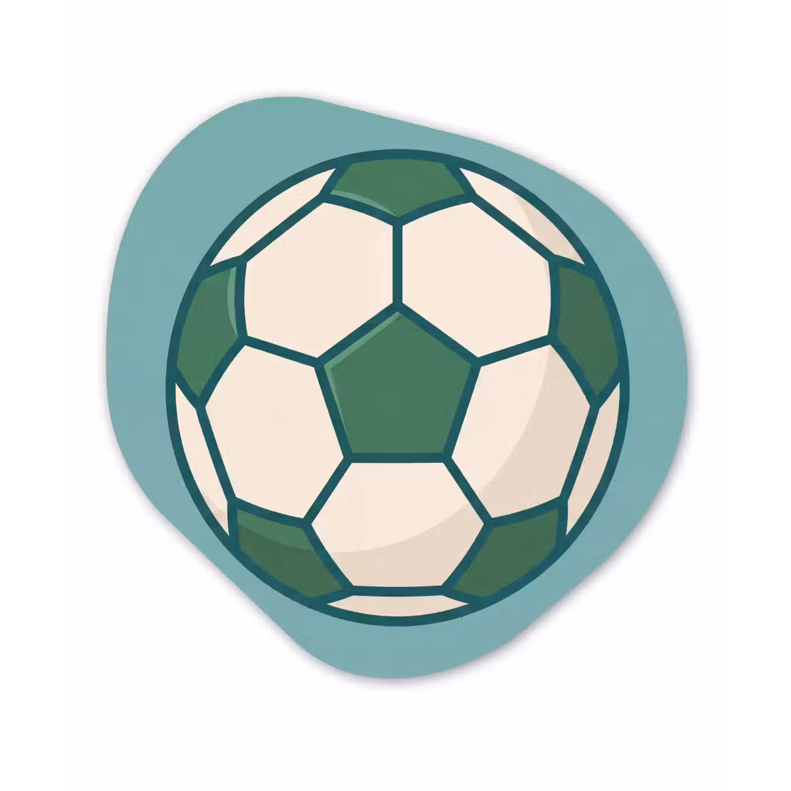Organic - Glass - Soccer - Geometric - Sports - Illustration - Blue-green — 1