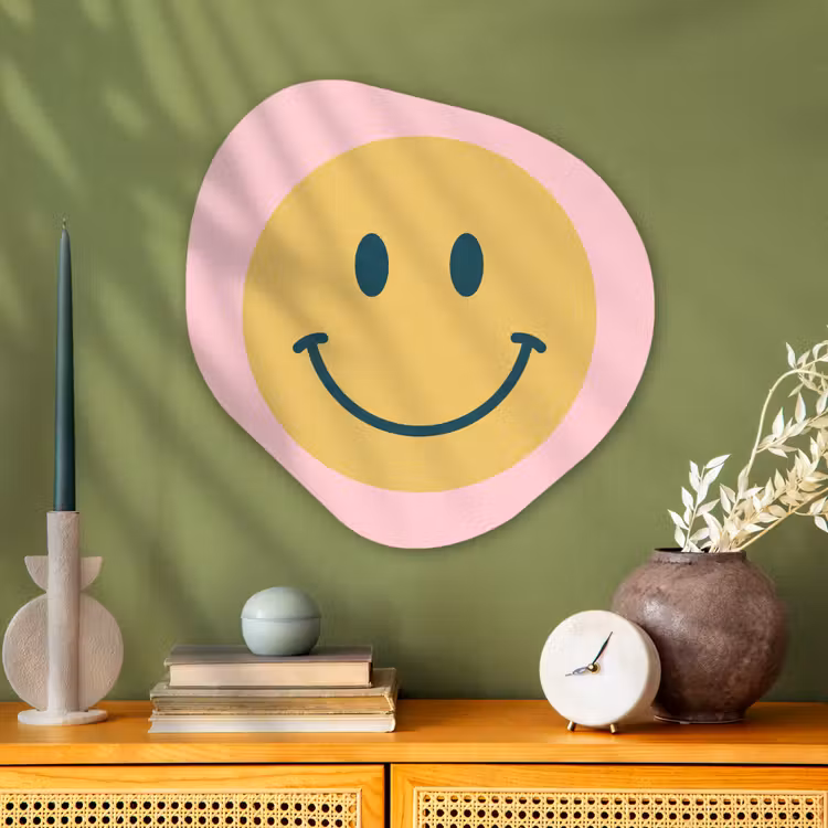 Organic - Glass - Smiley - Yellow - Pink - Symbol - Minimalist — 2