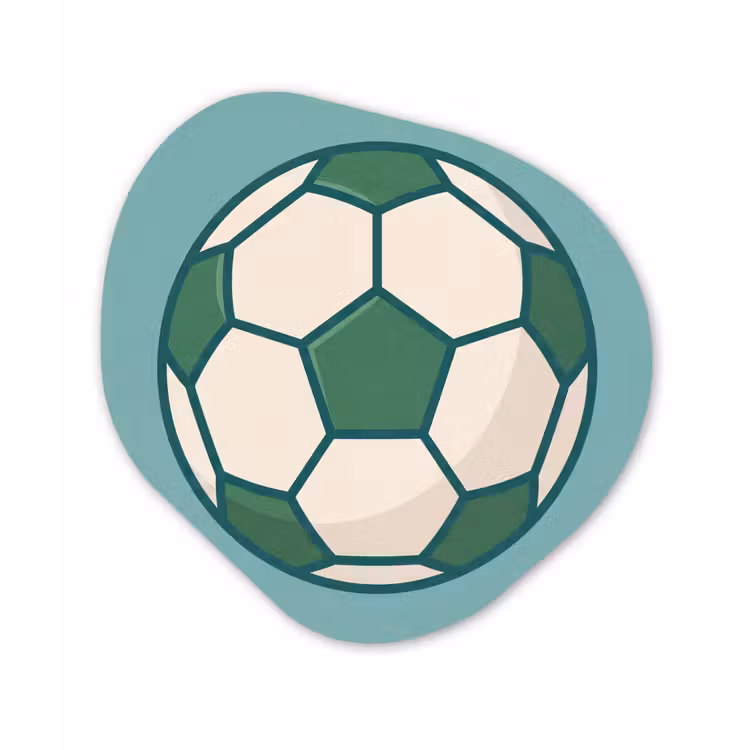 Organic - Glass - Soccer - Geometric - Sports - Illustration - Blue-green — 1