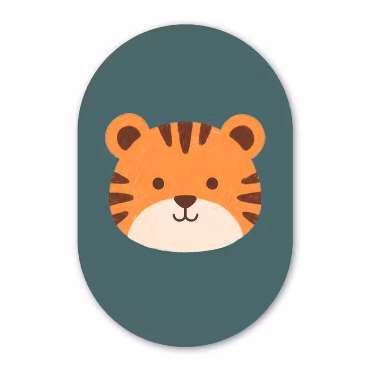 Oval - Glass - Animals - Head - Orange - Illustration - Modern — 1