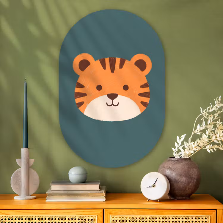 Oval - Glass - Animals - Head - Orange - Illustration - Modern — 2