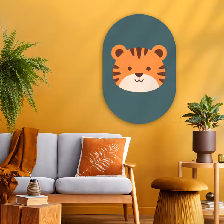 Oval - Glass - Animals - Head - Orange - Illustration - Modern — 3