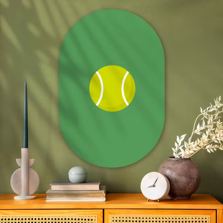 Oval - Glass - Ball - Yellow - Sports - Green - Illustration — 2