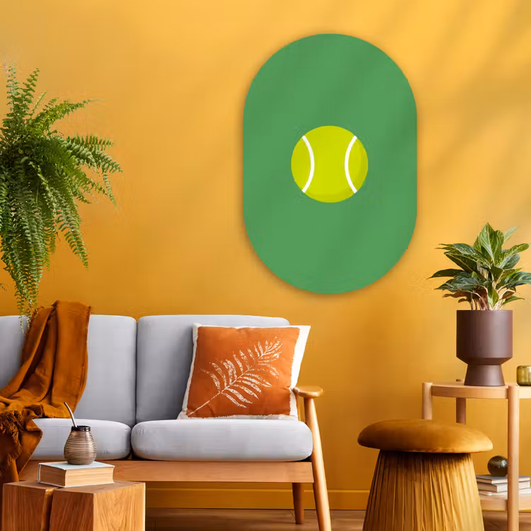 Oval - Glass - Ball - Yellow - Sports - Green - Illustration — 3