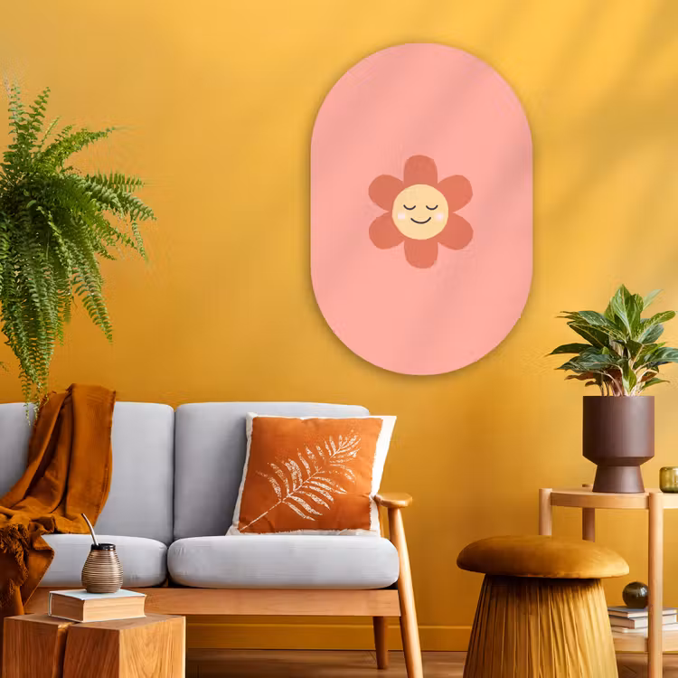 Oval - Glass - Flowers - Cartoon - Child - Pink — 3