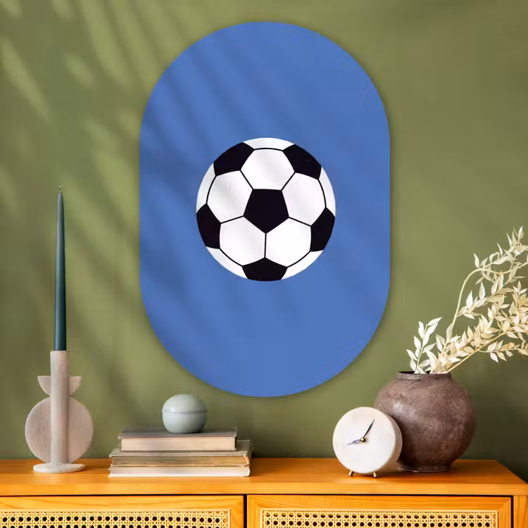 Oval - Glass - Soccer - Black and White - Sports - Illustration - Blue — 2