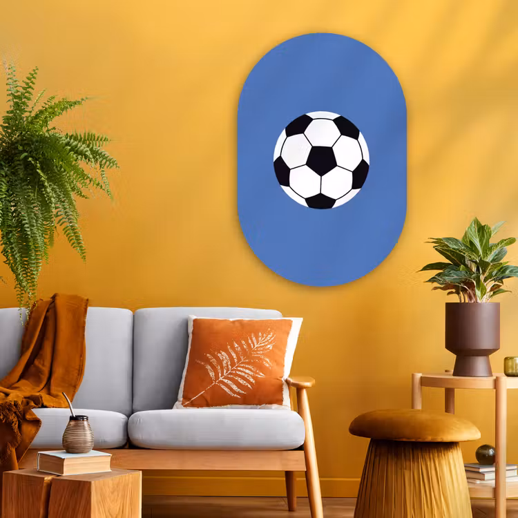 Oval - Glass - Soccer - Black and White - Sports - Illustration - Blue — 3