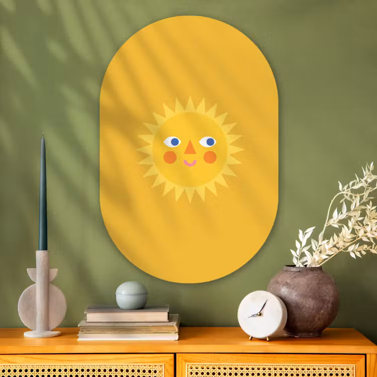 Oval - Glass - Sun - Face - Summer - Illustration - Yellow — 2