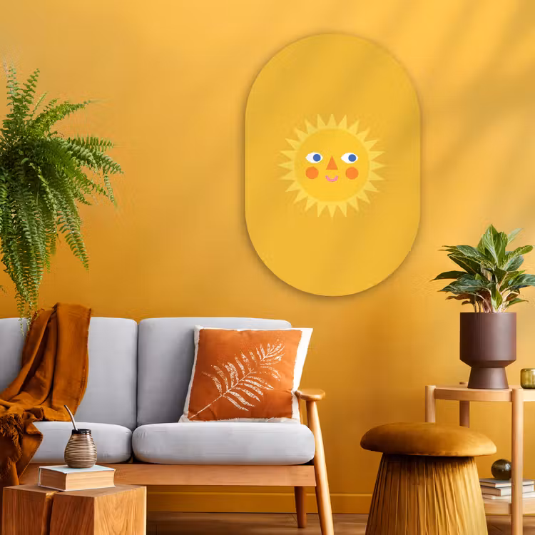 Oval - Glass - Sun - Face - Summer - Illustration - Yellow — 3