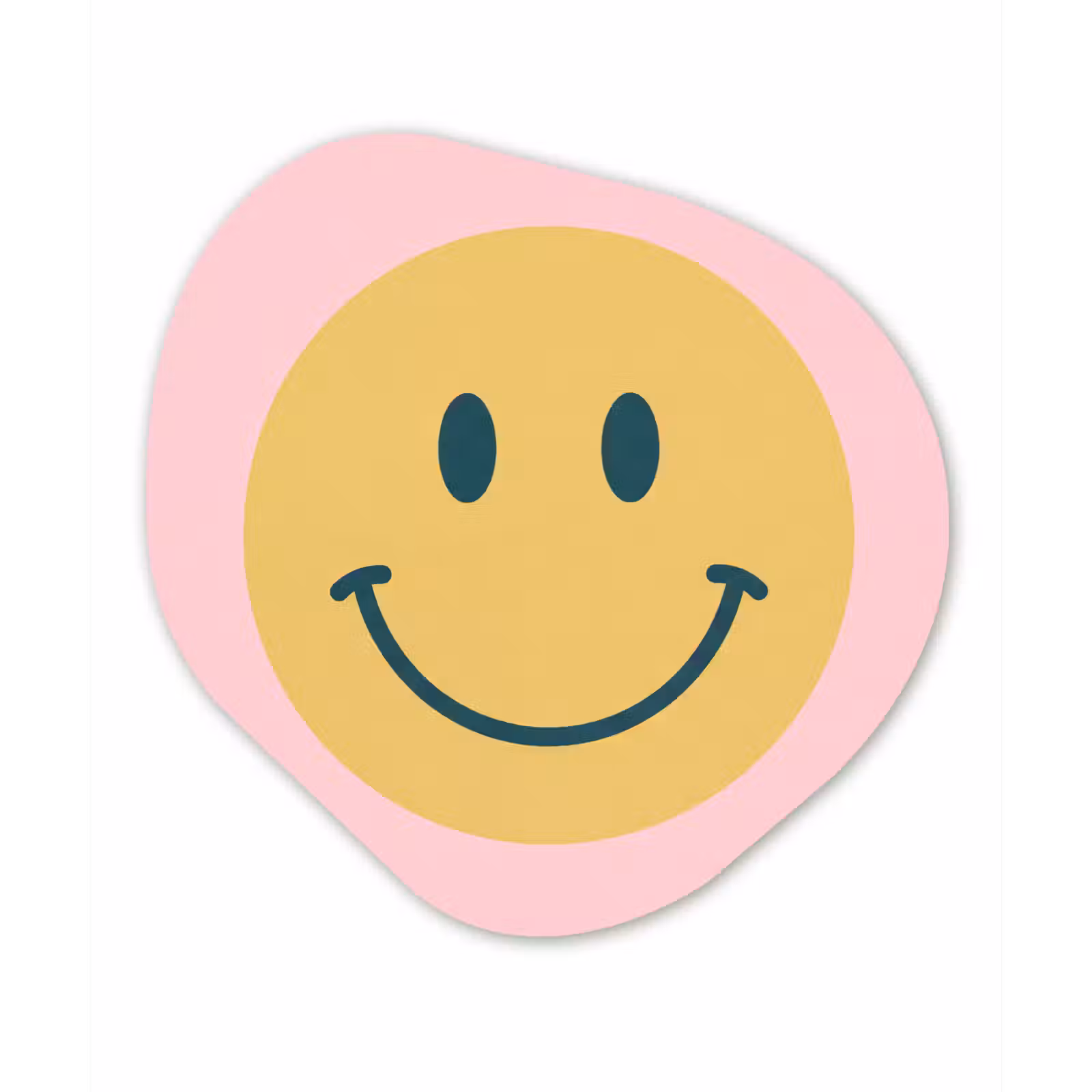 Organic painting - Aluminum -. Smiley - Yellow - Pink - Symbol - Minimalist — 1