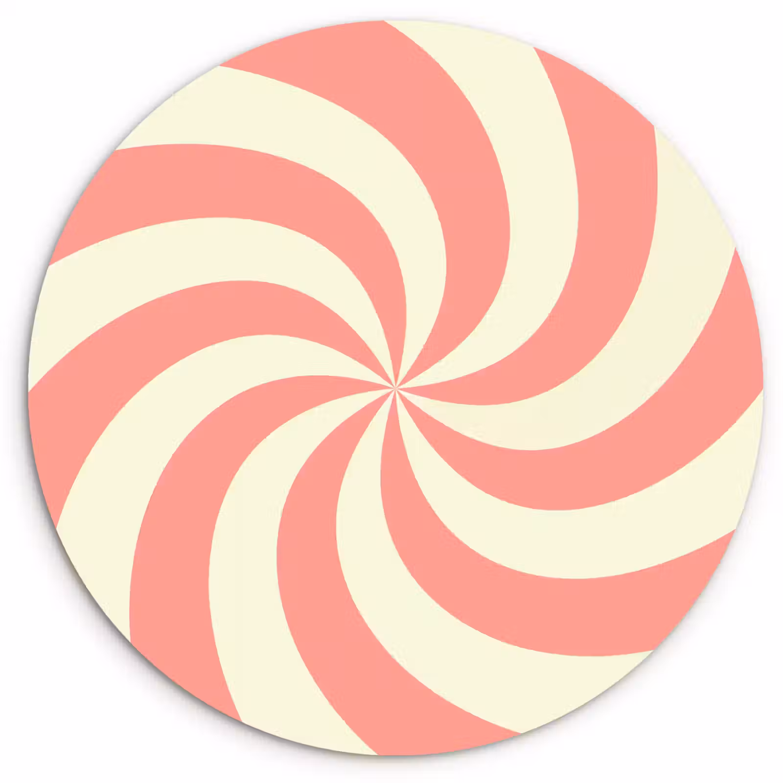 round wall art - Spiral - Pattern - Abstract - Pink - Beige — 1