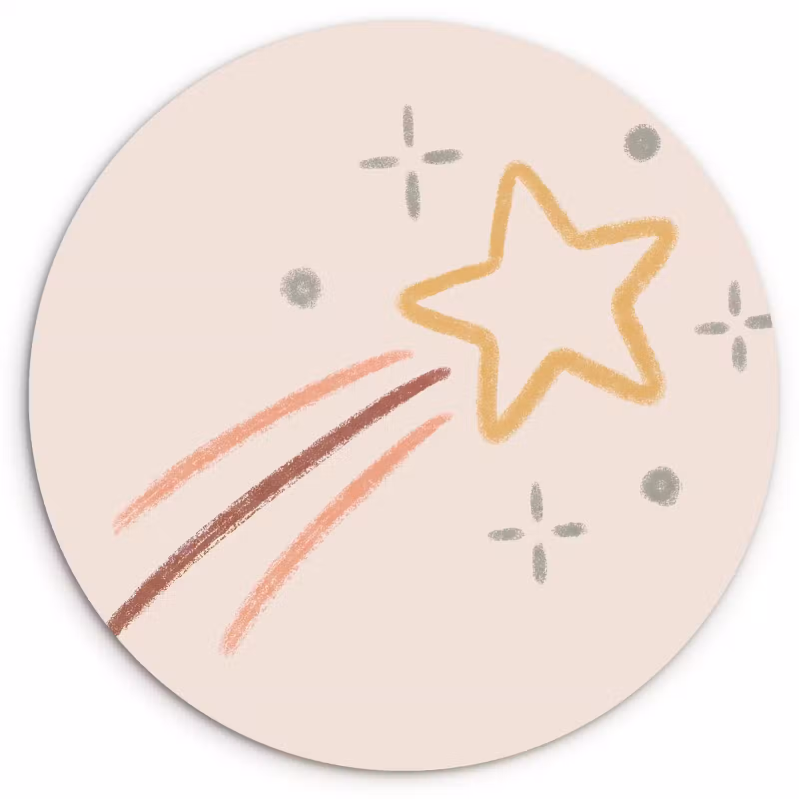 round wall art - Star - Falling - Illustration - Pastel — 1