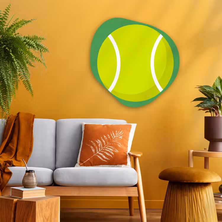 Organic - Glass - Ball - Yellow - Sports - Green - Illustration — 3