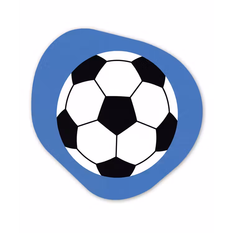 Organic - Glass - Soccer - Black and White - Sports - Illustration - Blue — 1