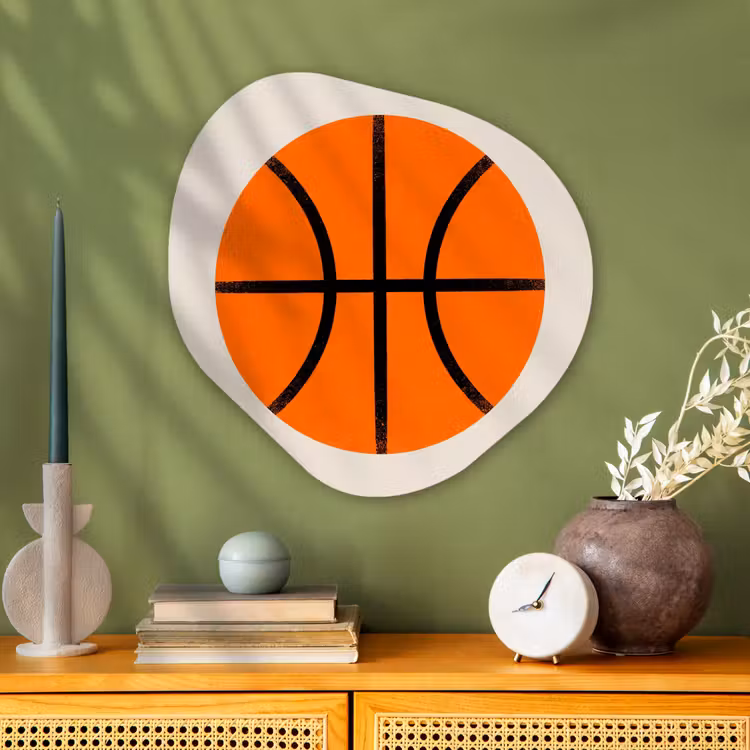 Organic painting - Aluminum -. Basketball - Ball - Sports - Illustration - Orange — 2