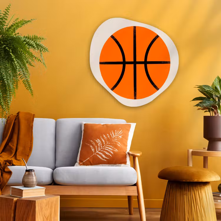 Organic painting - Aluminum -. Basketball - Ball - Sports - Illustration - Orange — 3