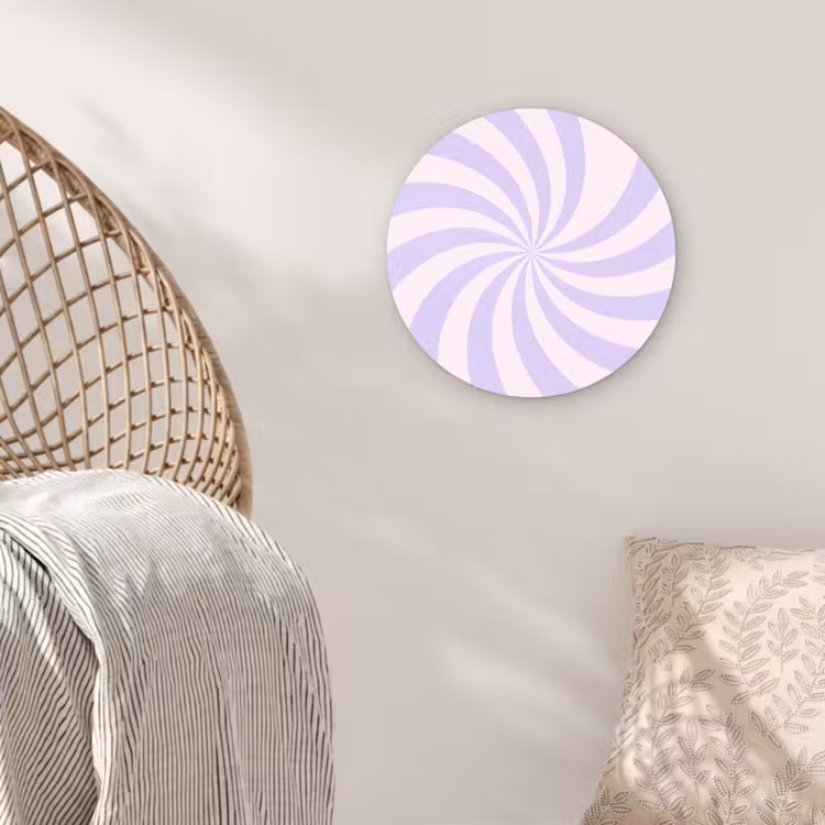 round wall art - Pattern - Spiral - Abstract - Modern - Purple-Pink — 5