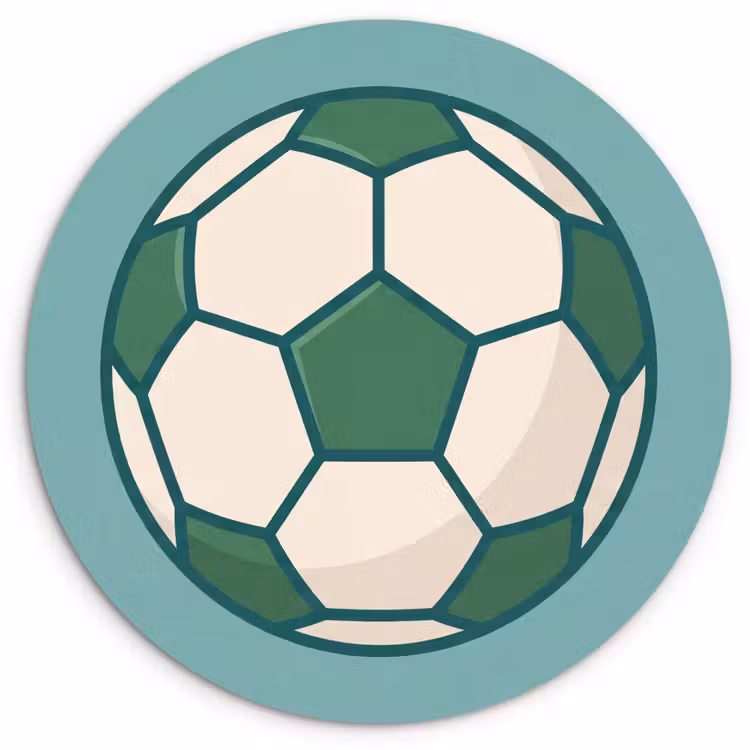 round wall art - Soccer - Geometric - Sports - Illustration - Blue-green — 1