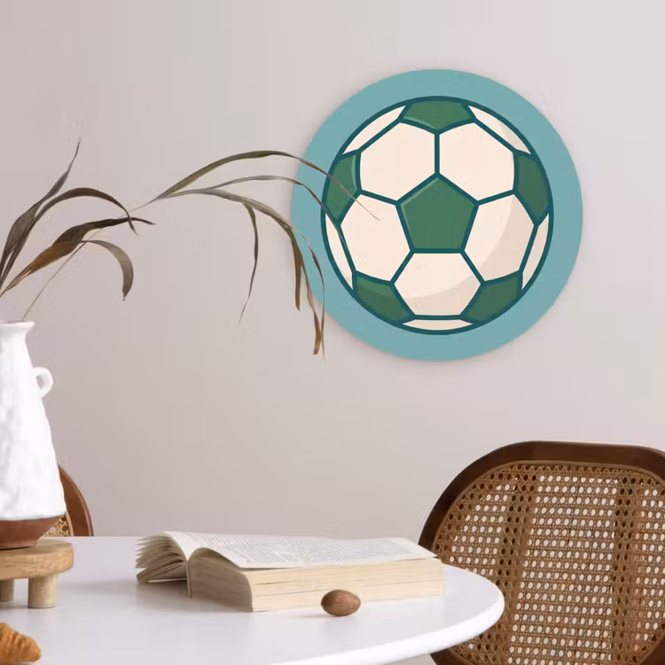 round wall art - Soccer - Geometric - Sports - Illustration - Blue-green — 4
