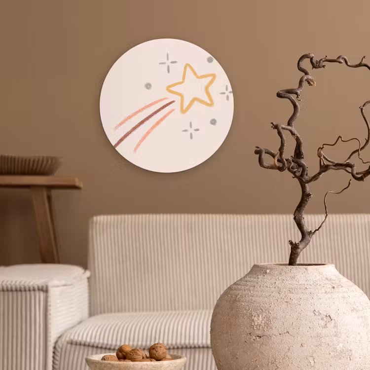 round wall art - Star - Falling - Illustration - Pastel — 2