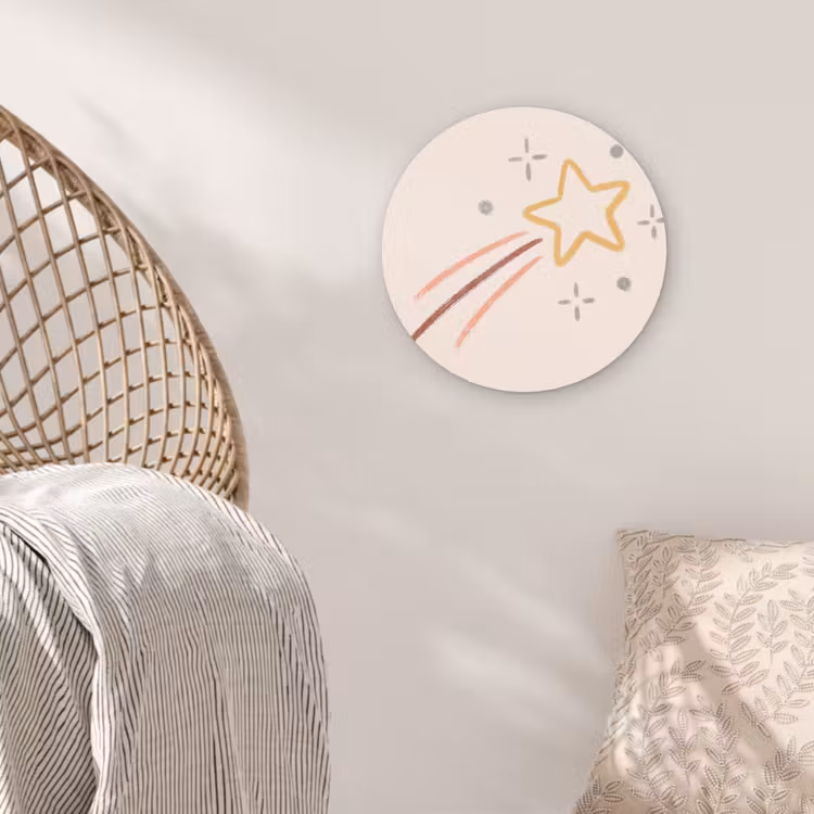 round wall art - Star - Falling - Illustration - Pastel — 5