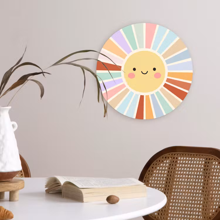 round wall art - Sun - Rays - Cheerful - Colorful - Abstract — 4