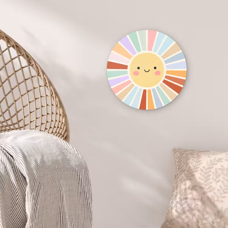 round wall art - Sun - Rays - Cheerful - Colorful - Abstract — 5