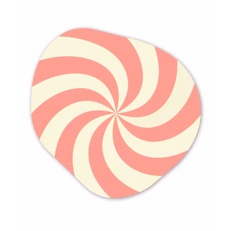 Organic painting - Aluminum -. Spiral - Pattern - Abstract - Pink - Beige — 1