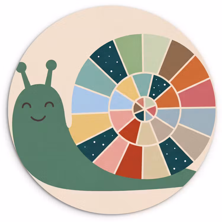 round wall art - Animals - Snail - Colorful - Illustration — 1
