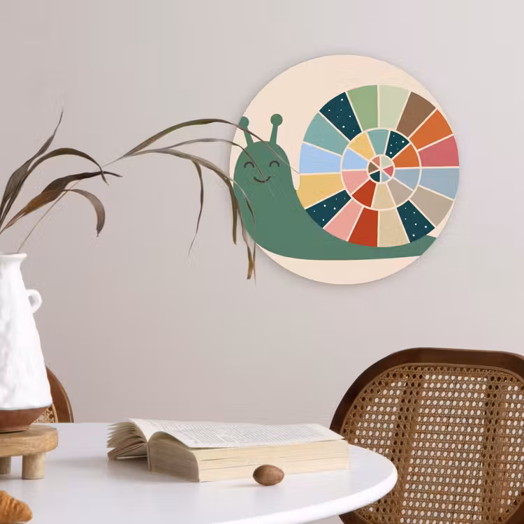 round wall art - Animals - Snail - Colorful - Illustration — 4