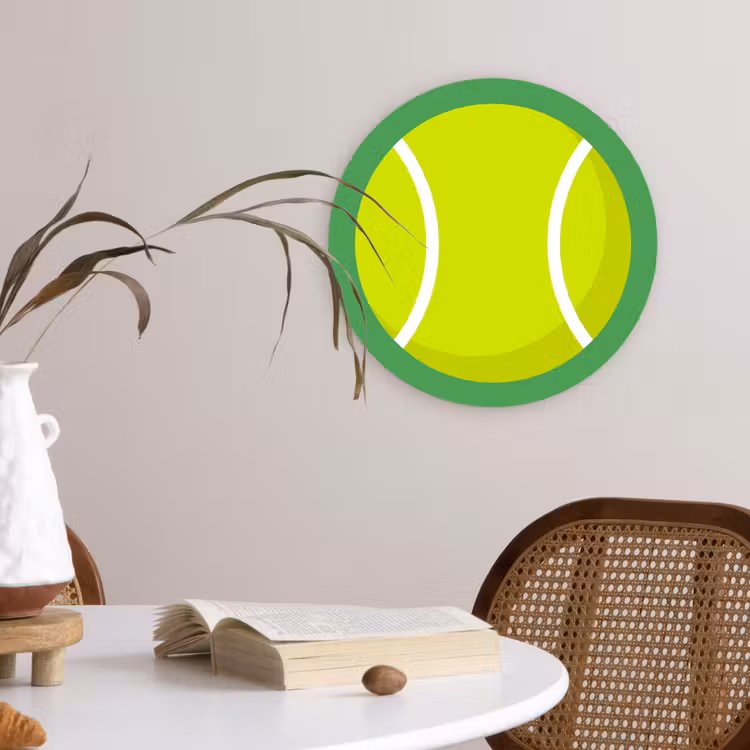 round wall art - Ball - Yellow - Sports - Green - Illustration — 4
