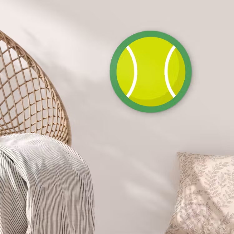 round wall art - Ball - Yellow - Sports - Green - Illustration — 5