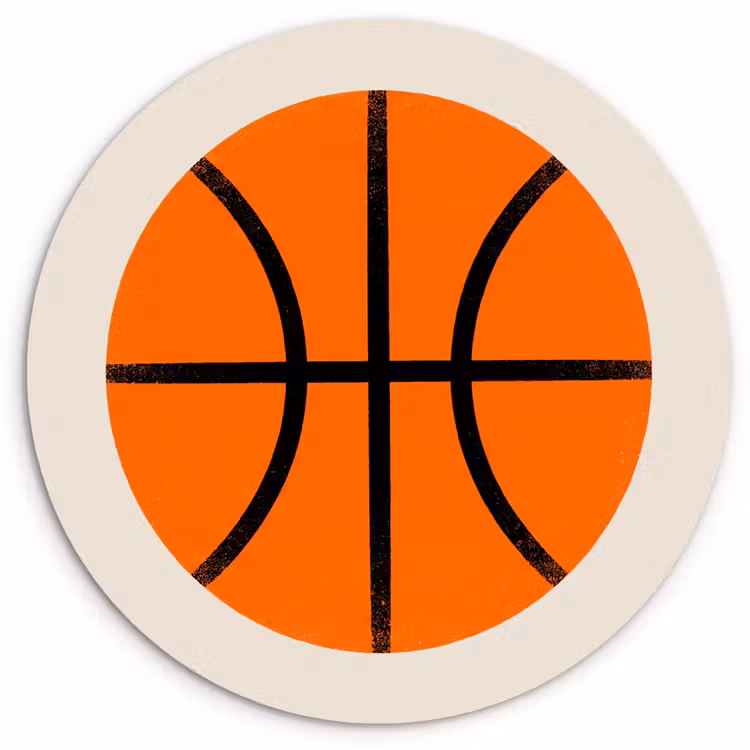 round wall art - Basketball - Ball - Sports - Illustration - Orange — 1