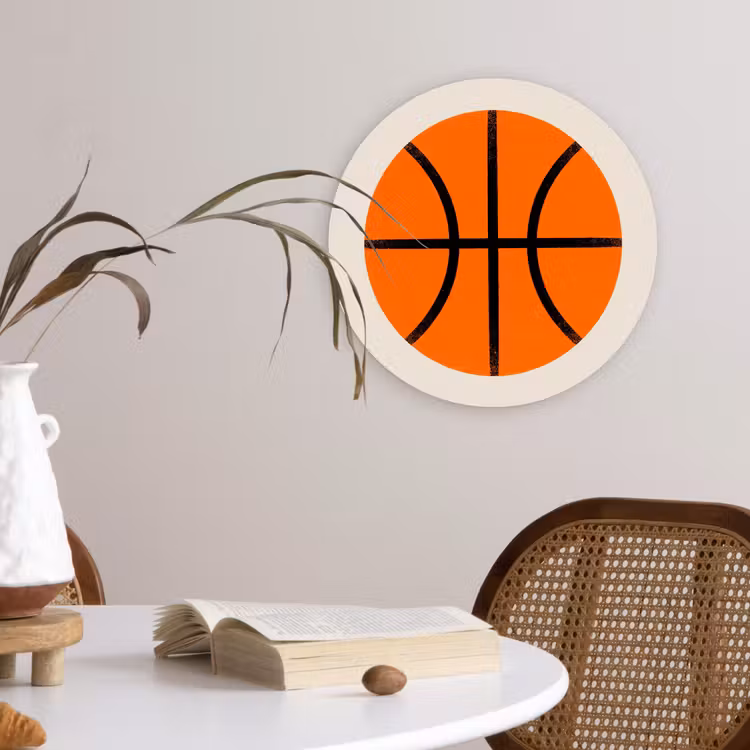 round wall art - Basketball - Ball - Sports - Illustration - Orange — 4