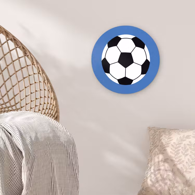 round wall art - Soccer - Black and White - Sports - Illustration - Blue — 5
