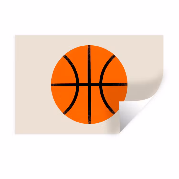 Wall Sticker - Basketball - Ball - Sports - Illustration - Orange — 1