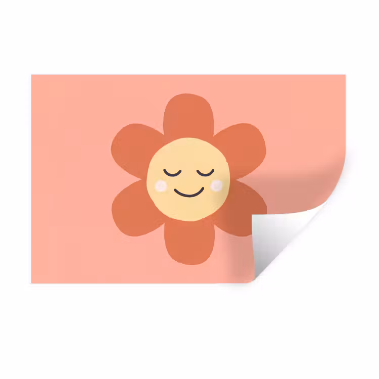 Wall Sticker - Flowers - Cartoon - Child - Pink — 1