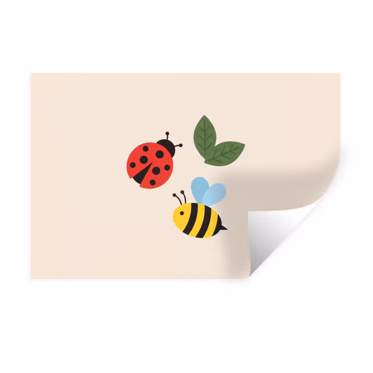 Wall Sticker - Insect - Leaf - Nature - Playful - Illustration — 1