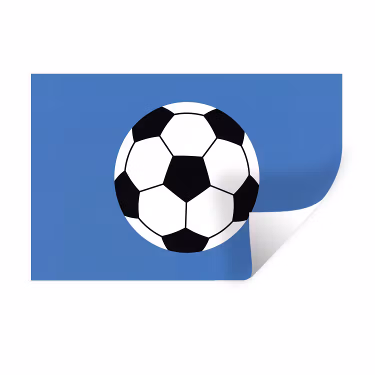 Wall Sticker - Soccer - Black and White - Sports - Illustration - Blue — 1