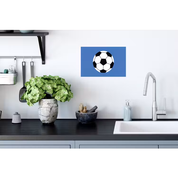 Wall Sticker - Soccer - Black and White - Sports - Illustration - Blue — 2