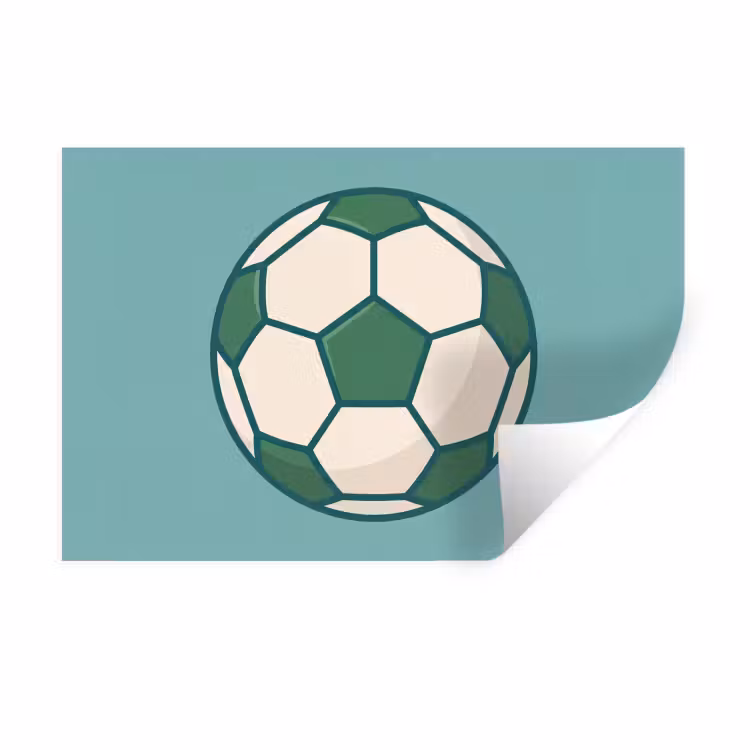 Wall Sticker - Soccer - Geometric - Sports - Illustration - Blue-green — 1