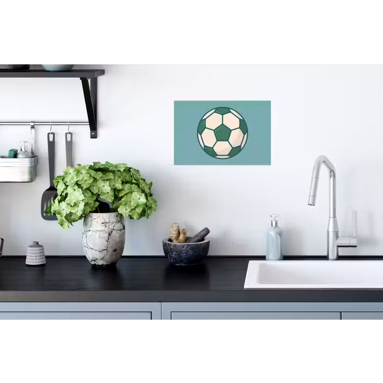 Wall Sticker - Soccer - Geometric - Sports - Illustration - Blue-green — 2