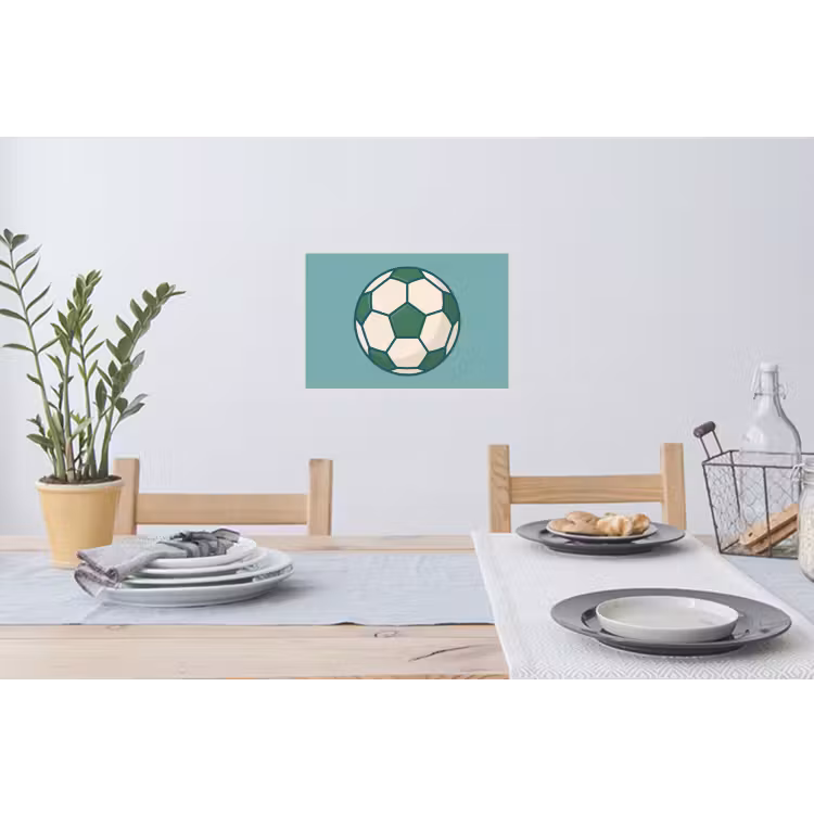 Wall Sticker - Soccer - Geometric - Sports - Illustration - Blue-green — 3