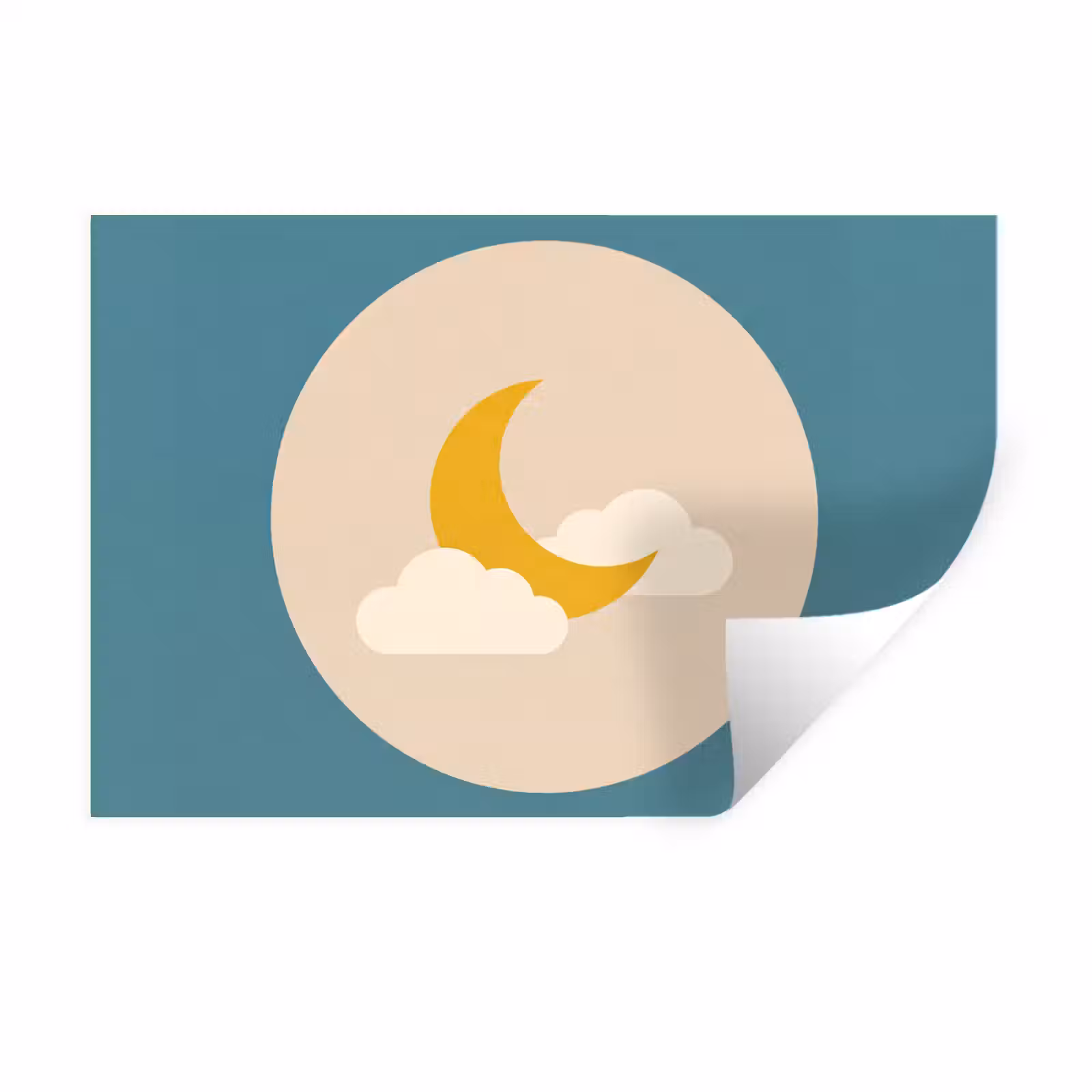 Wall Sticker - Moon - Clouds - Nature - Abstract - Yellow — 1