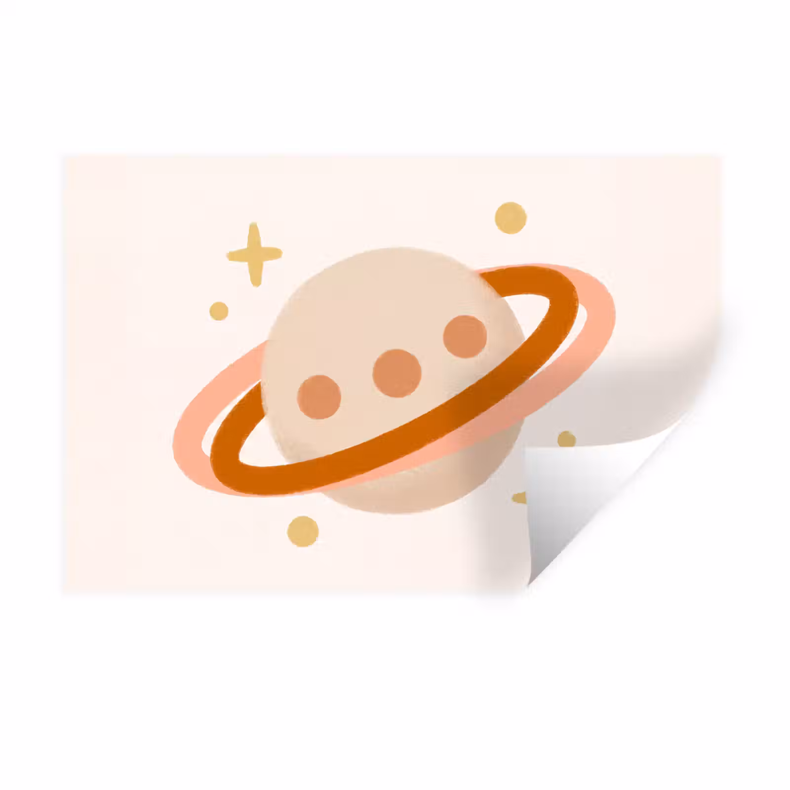 Wall Sticker - Planet - Rings - Space - Illustration - Beige — 1