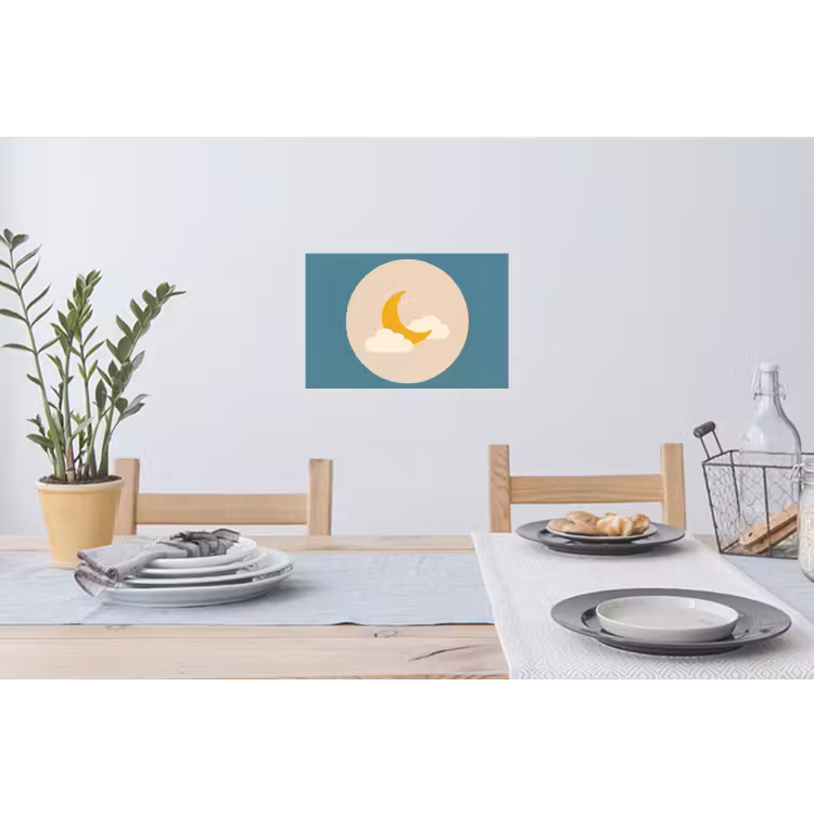 Wall Sticker - Moon - Clouds - Nature - Abstract - Yellow — 3