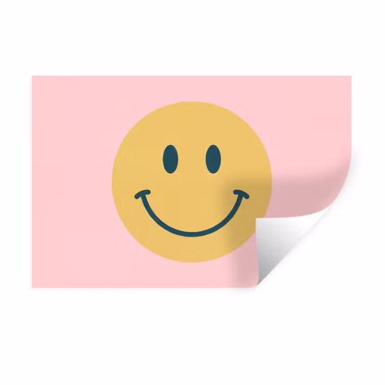 Wall Sticker - Smiley - Yellow - Pink - Symbol - Minimalist — 1