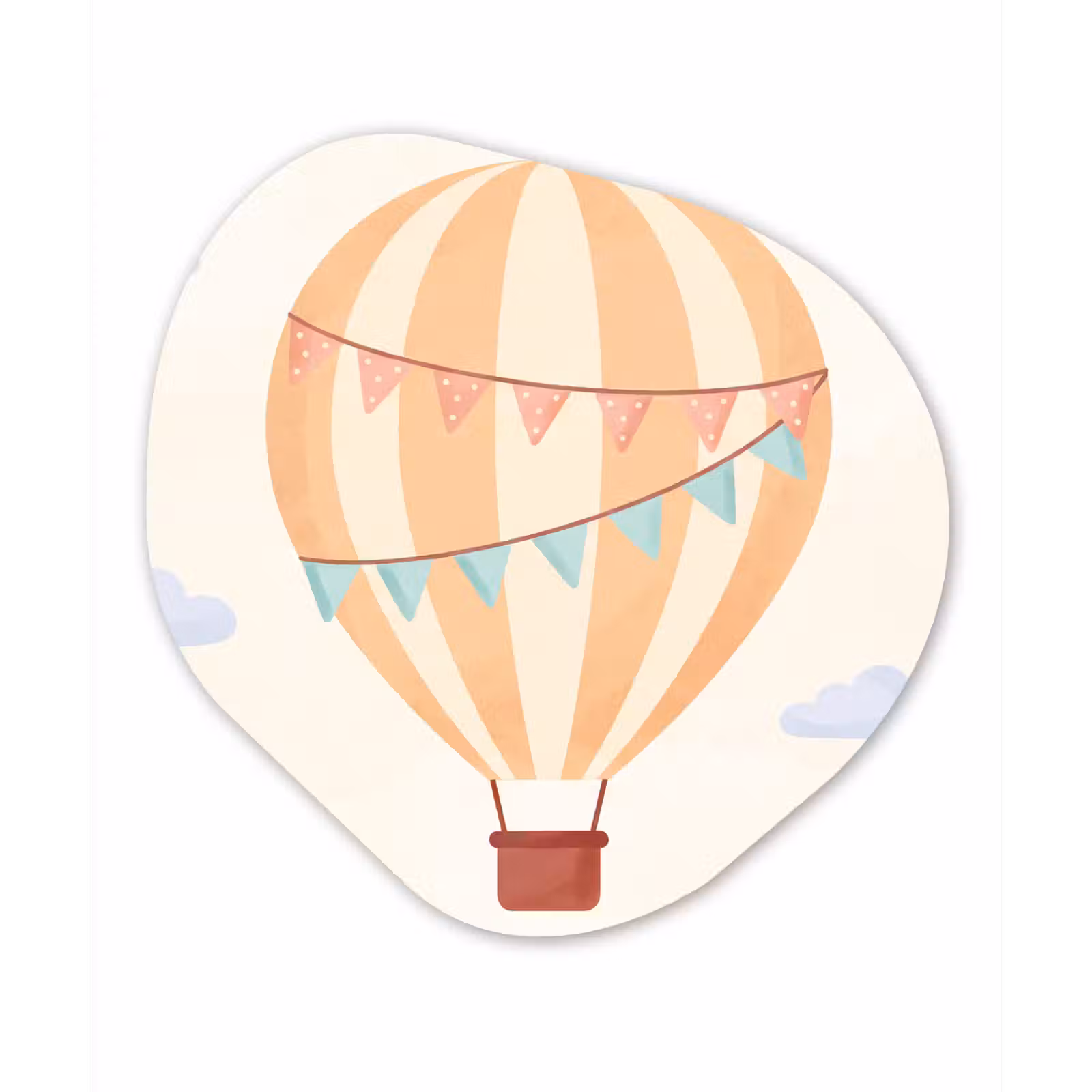 Organic - Forex - Hot Air Balloon - Clouds - Illustration - Soft - Children's Room — 1