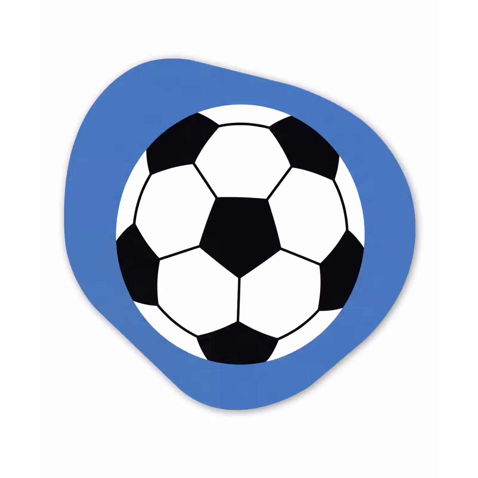 Organic painting - Aluminum -. Soccer - Black and White - Sports - Illustration - Blue — 1